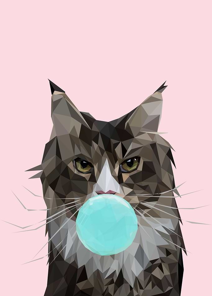 Bubble gum animal cute cat