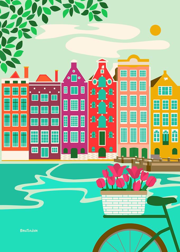 Happy Amsterdam canal