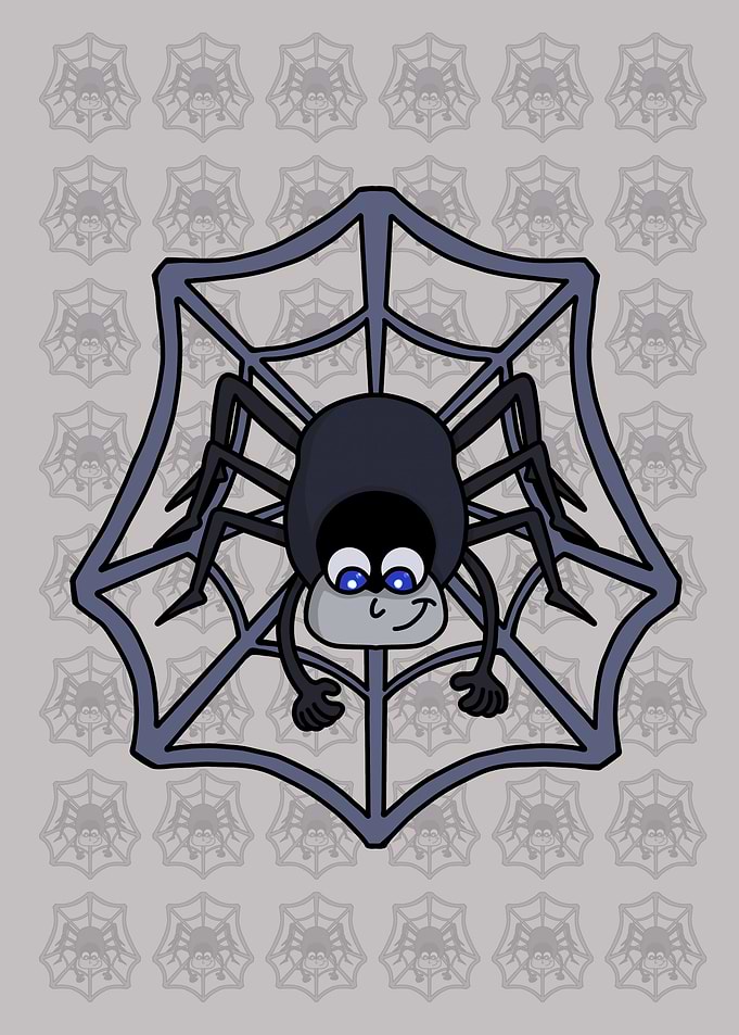 Cute spider in the web