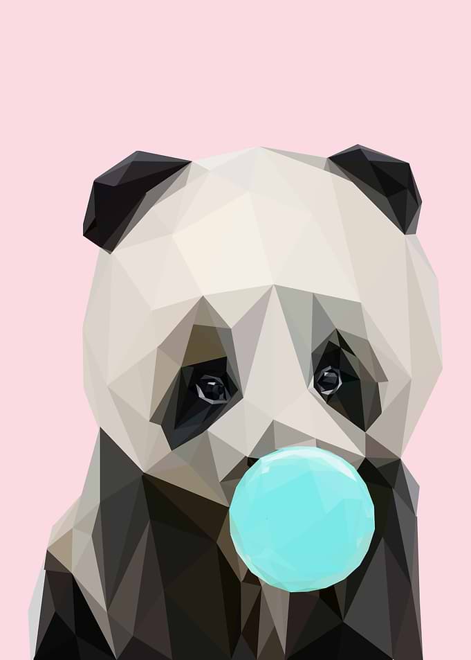 Bubble gum animal panda