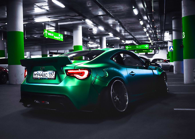 Racing car paint job