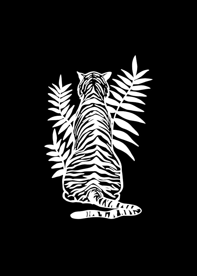 Tiger line black white