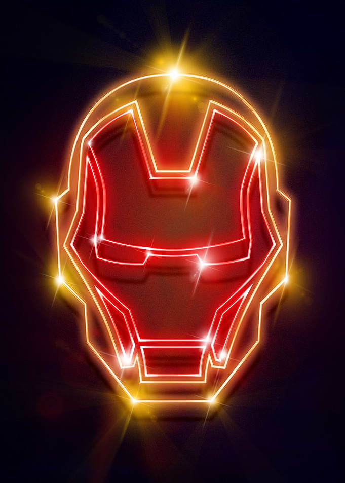 Iron Man mask neon