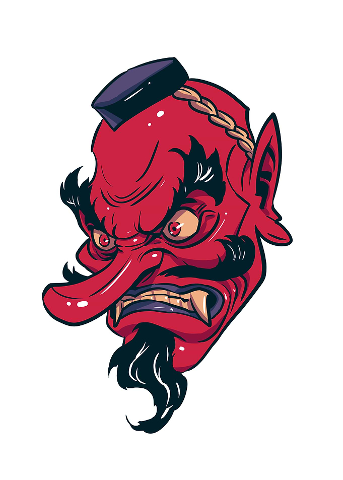 Japanese Red Tengu mask