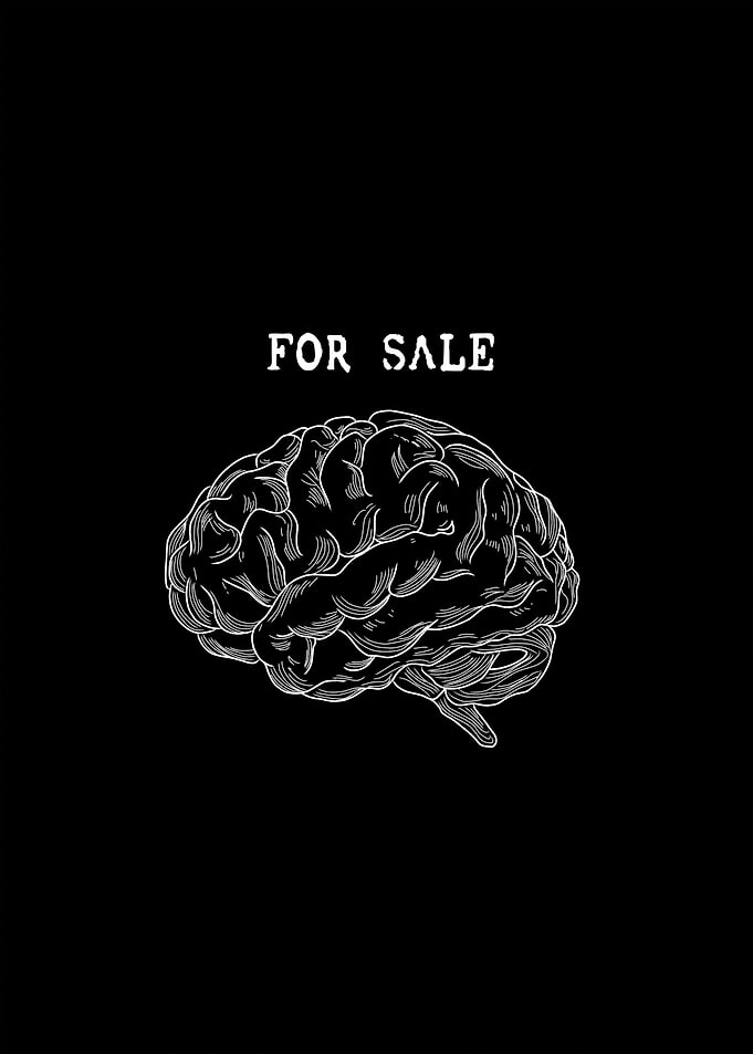 Brain line black white