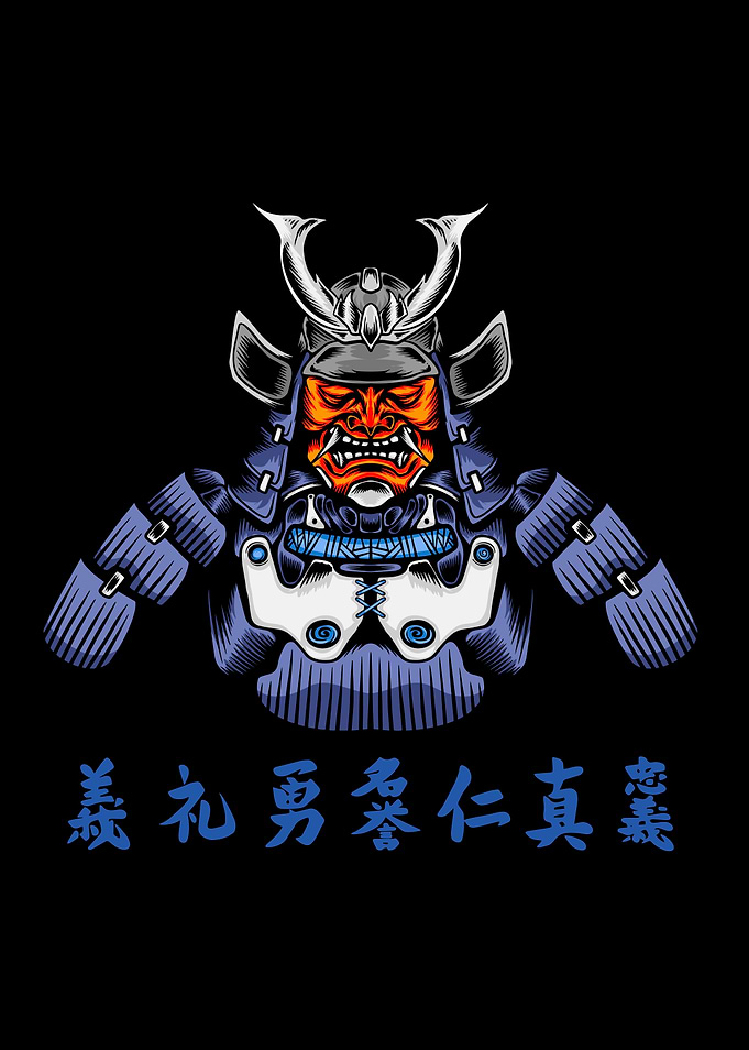 japanese samurai blue
