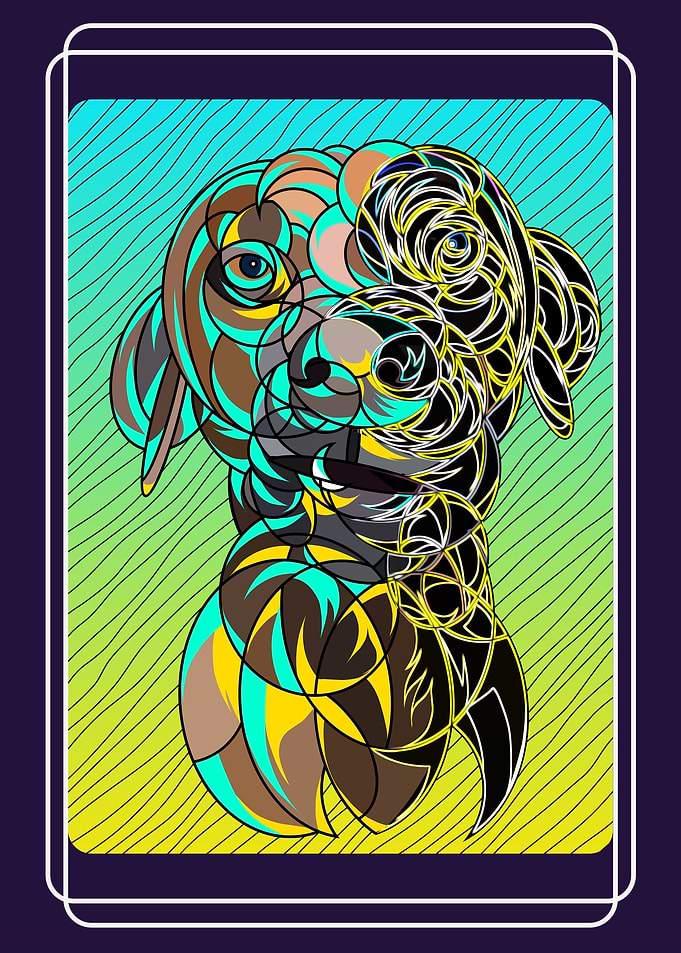 Dog neon illustrations