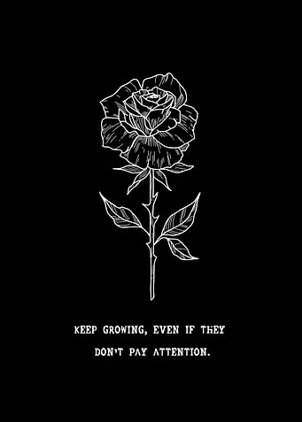 flowers line black white
