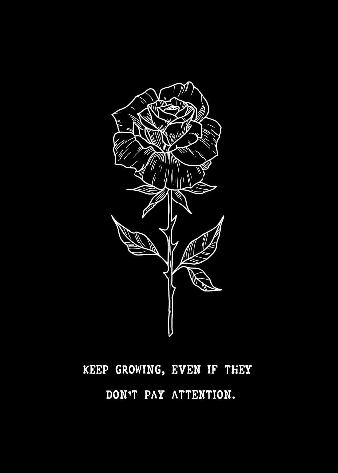 flowers line black white