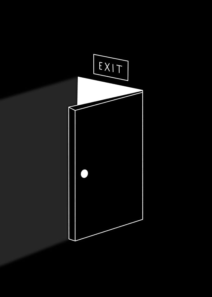 Door line black white