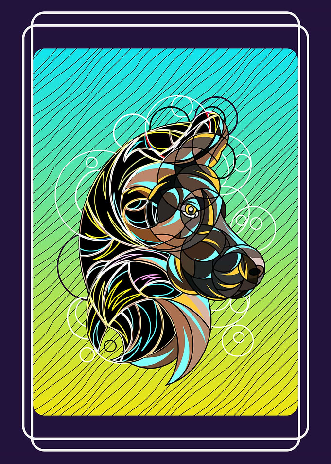 Dog neon illustrations