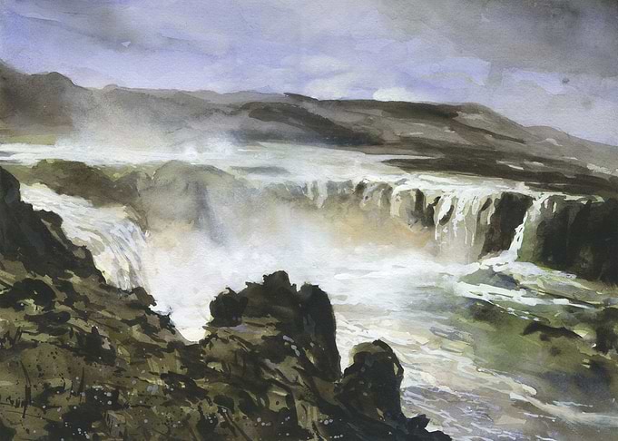 Icelandic waterfall
