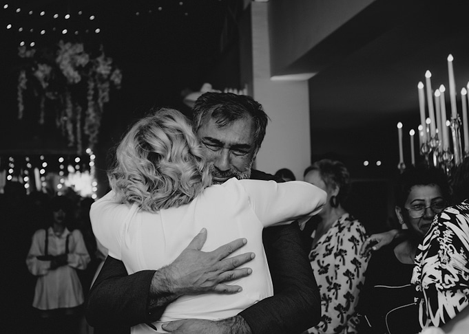 Hug of congratulations