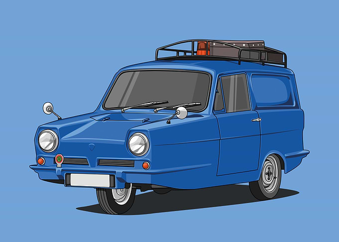 Reliant Regal blue poster
