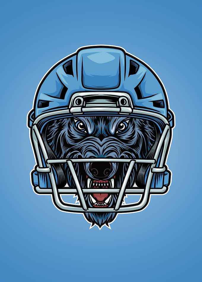 Wolf head mascot