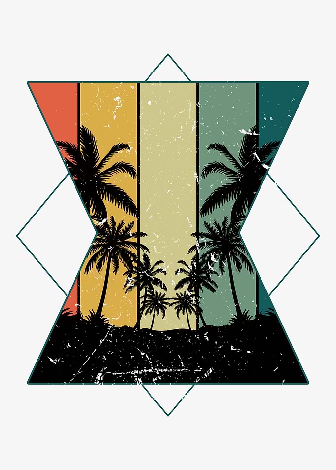 Vintage Palm Tree Beach