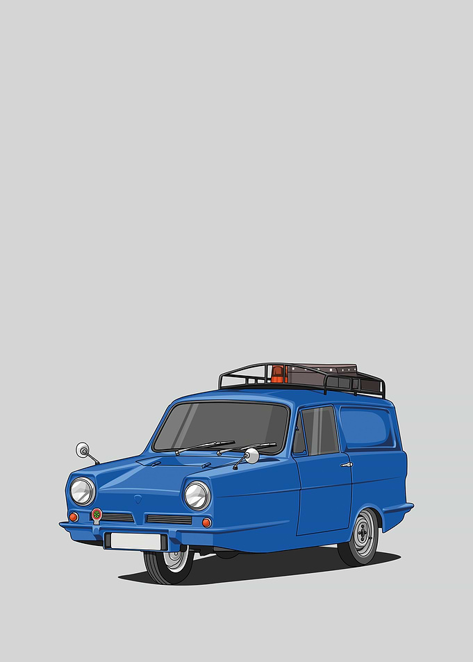 Reliant Regal blue poster