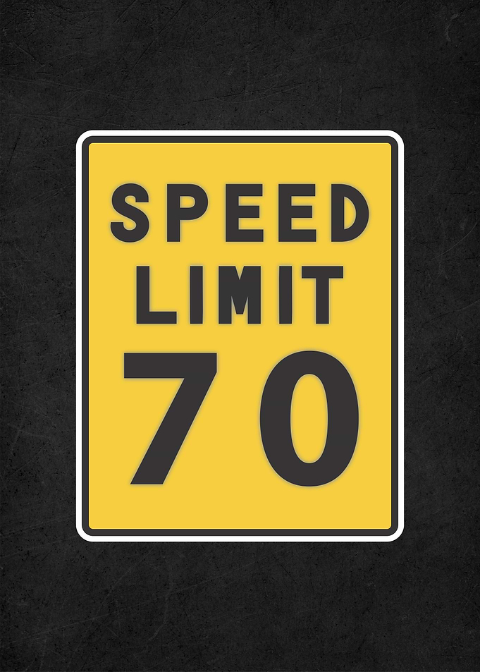 speed limit 70 sign