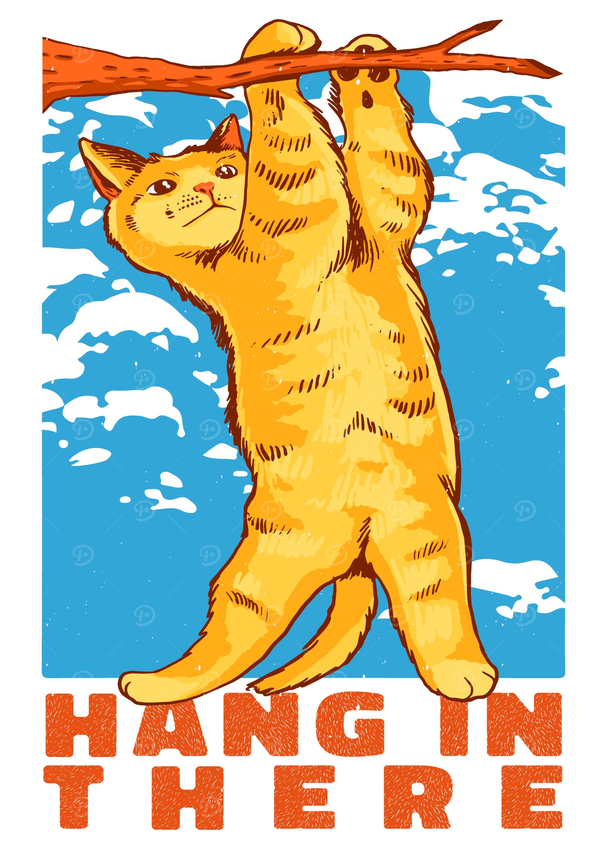 Funny Cat hang in