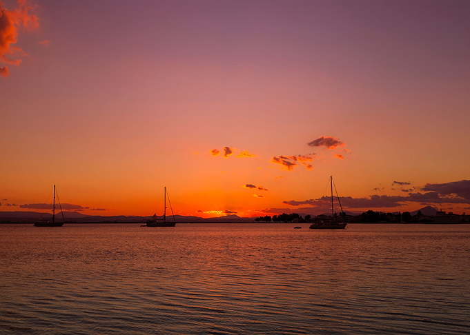 Sunset on the Greek island