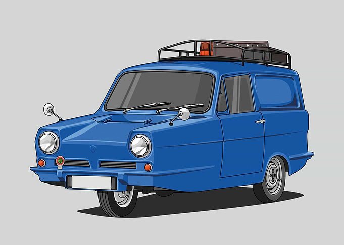 Reliant Regal blue poster