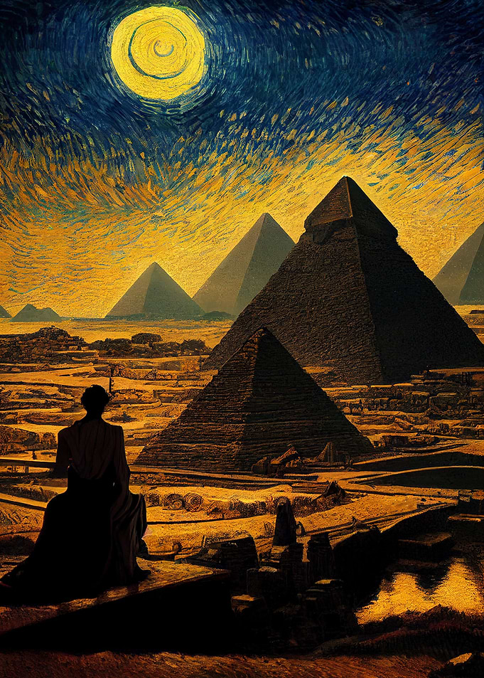 Pyramids And Starry Sky