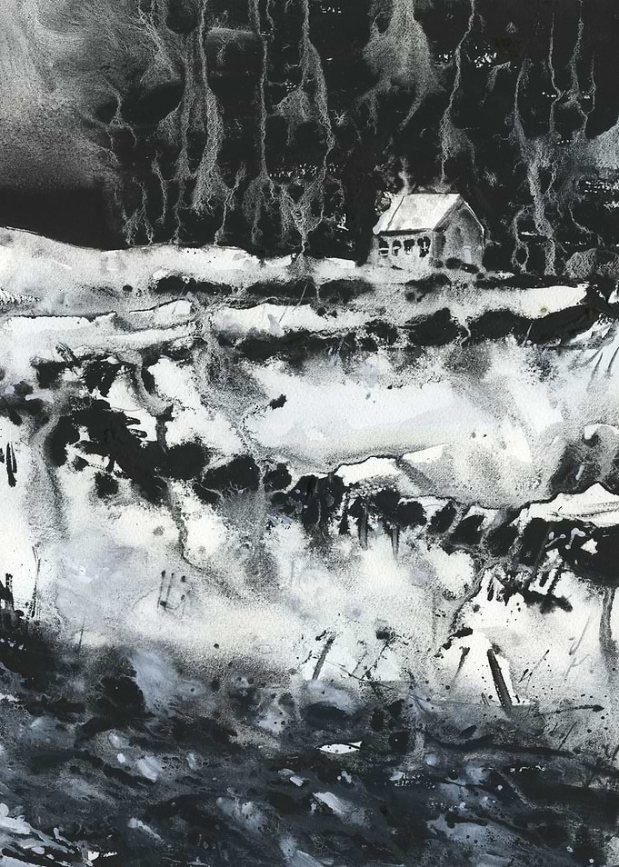 Church Iceland watercolor