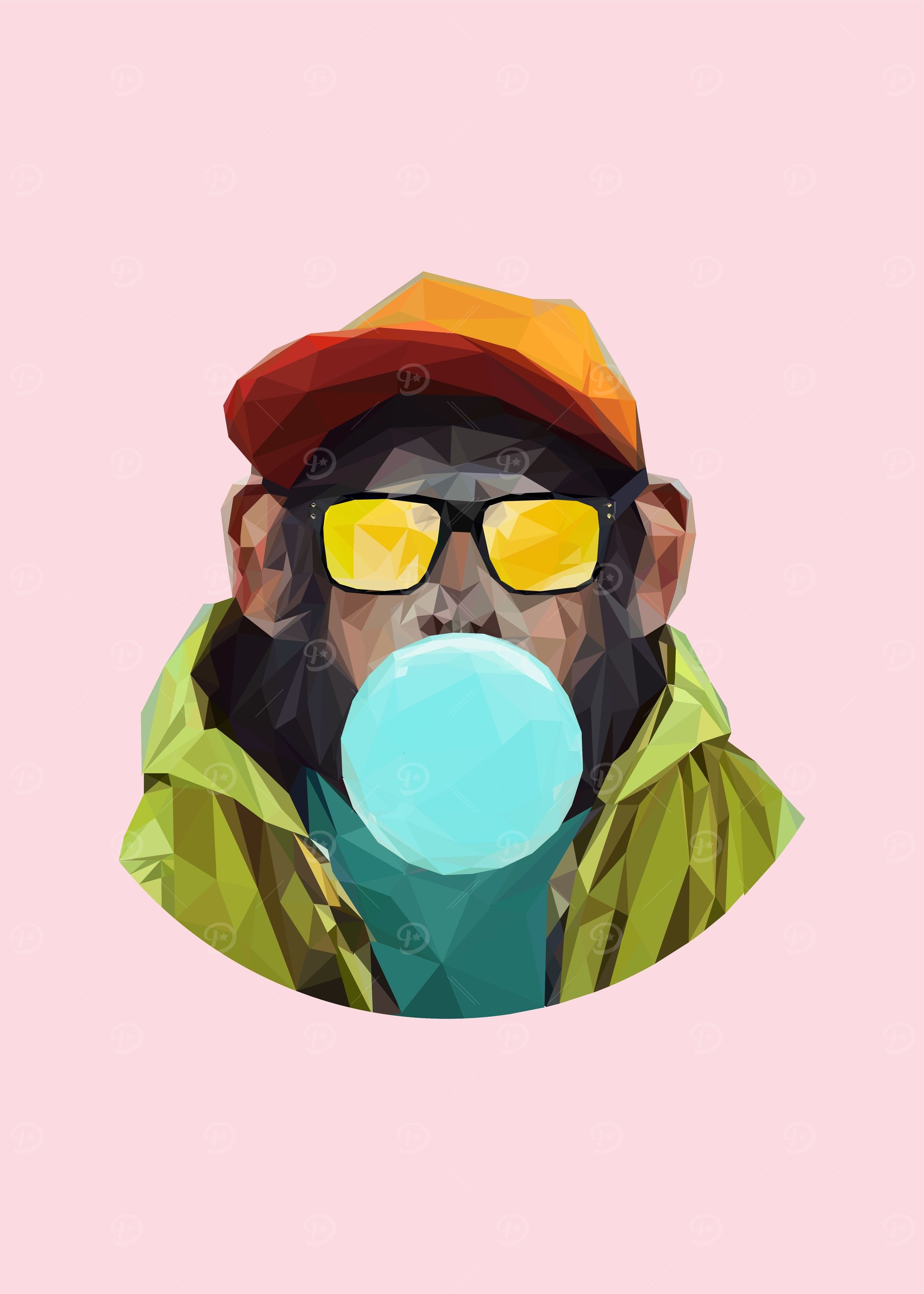 bubble gum animal monkey