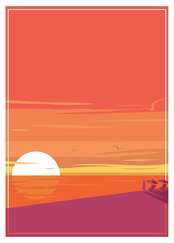 Sunset Surfer Beach