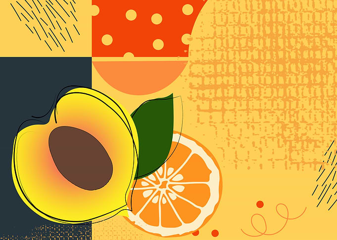 Peach and orange