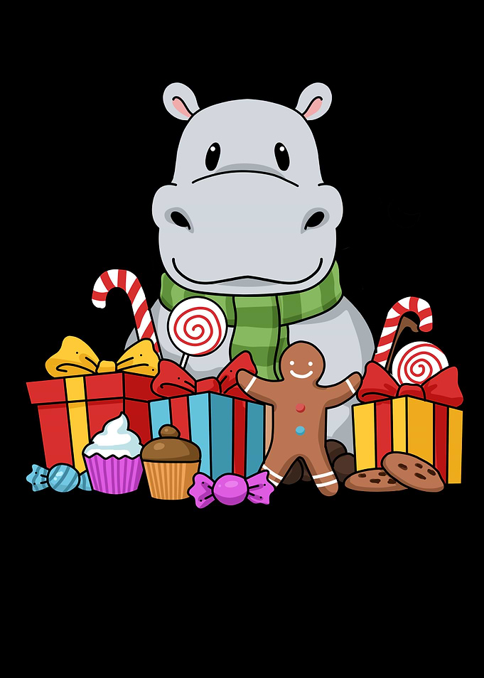 Christmas Presents Hippo