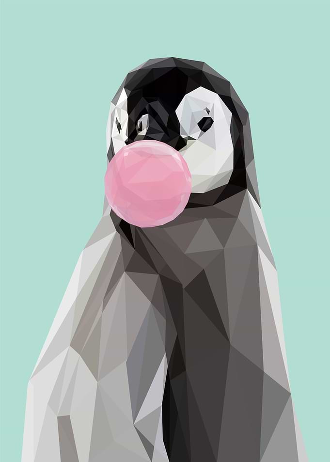 bubble gum animal penguin