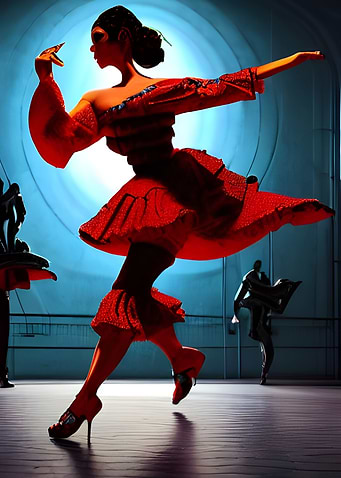 Woman dancing Flamenco