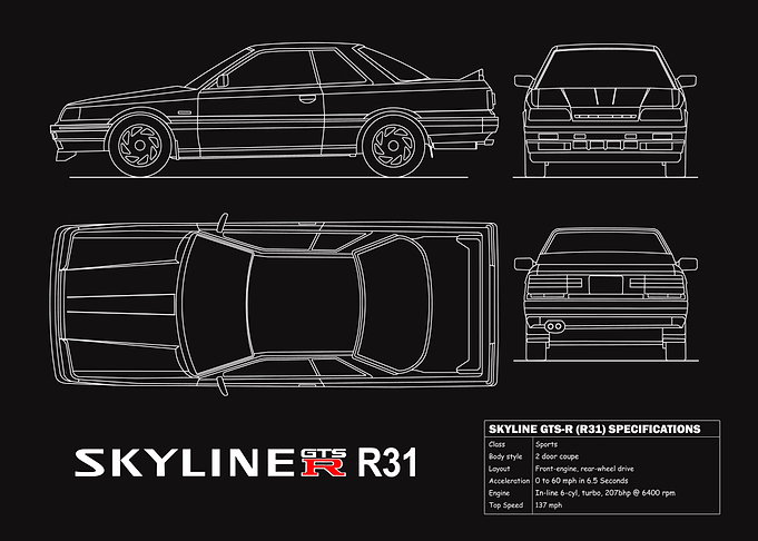 Skyline R31 Blueprint