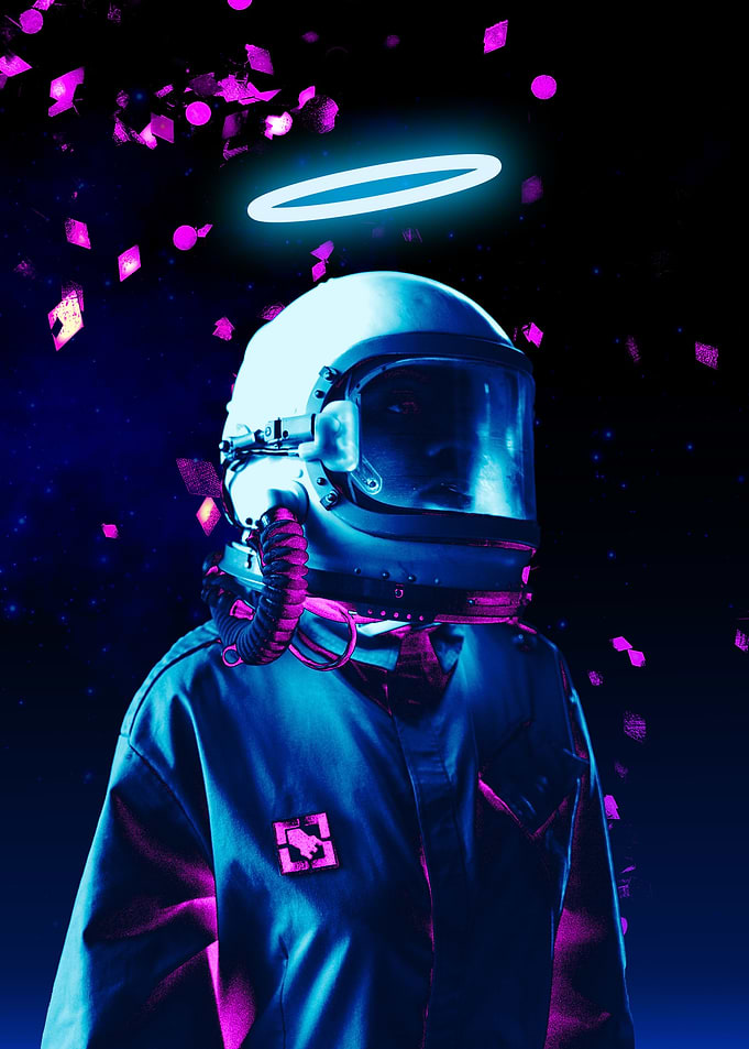 Space pink blue