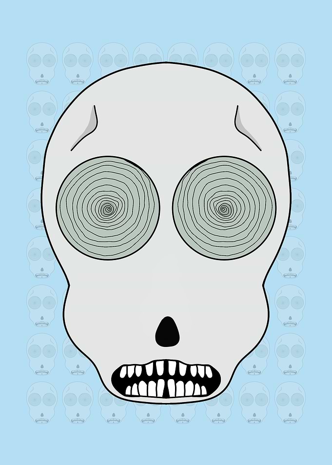 Skull with Hypnotic Eyes