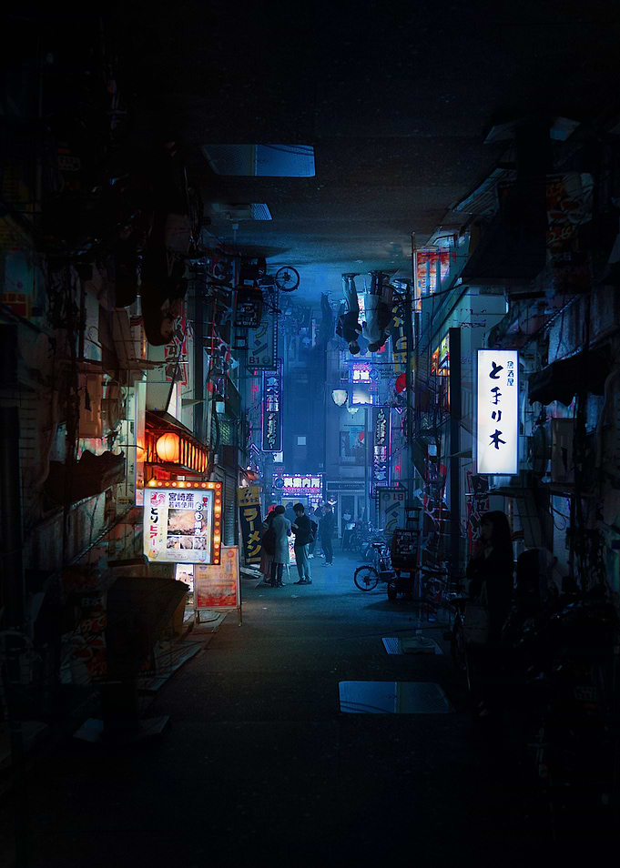 Dimly lit streets