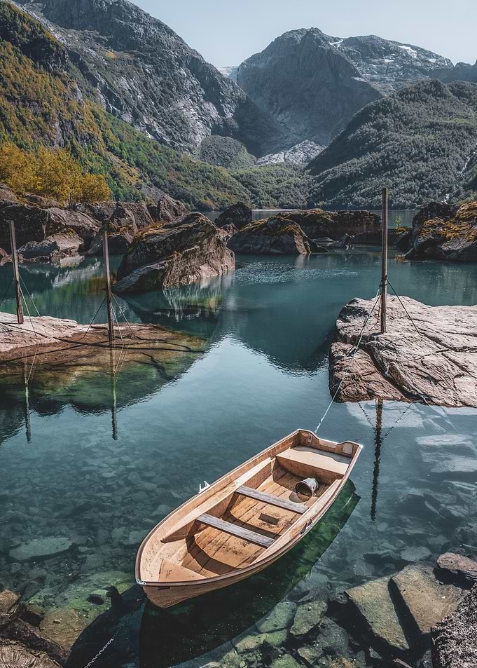Canoe in still waters