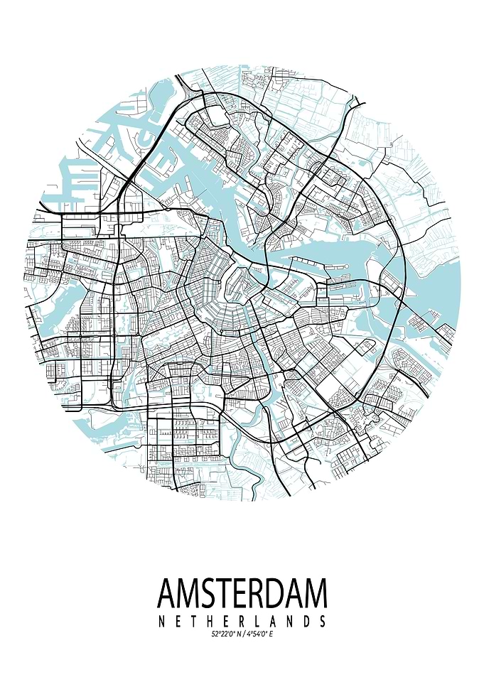 Amsterdam City Map Circle