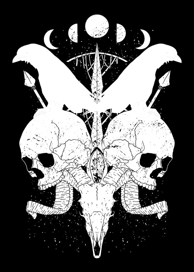 Occult Grunge Raven Skulls