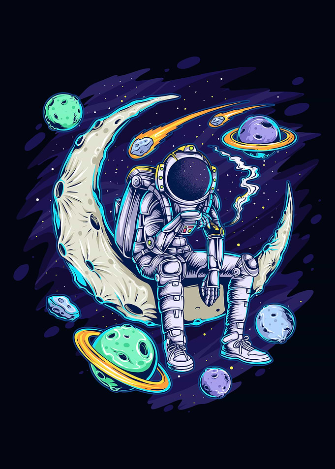 astronaut sitting moon