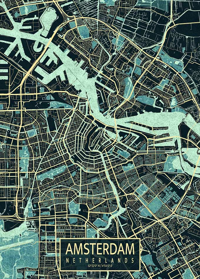 Amsterdam City Map Summer