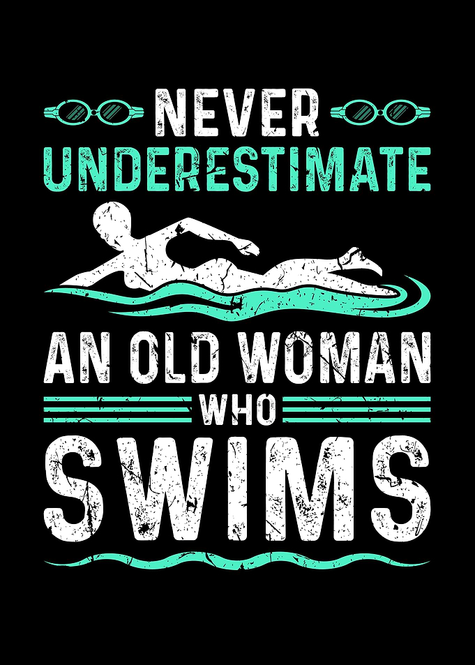 Old Woman Swim Gift