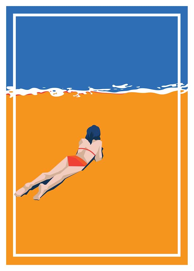 Sunbathing By The Sea