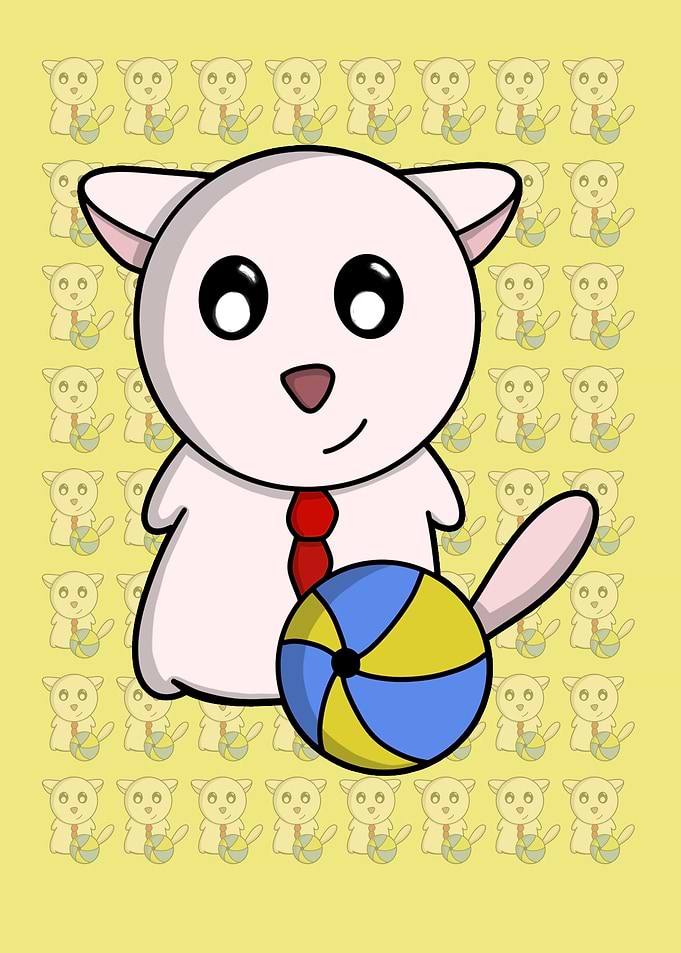 Puppy with a colored ball