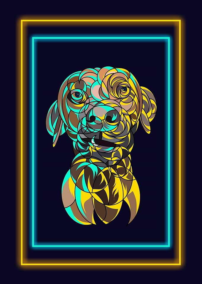 Dog glow art