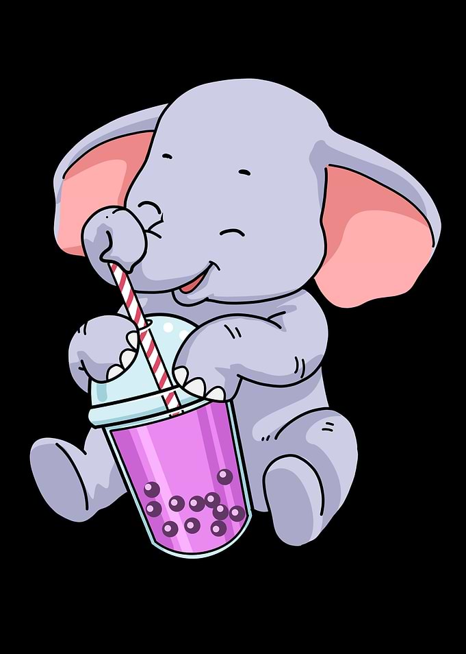Boba Bubble Tea Elephant