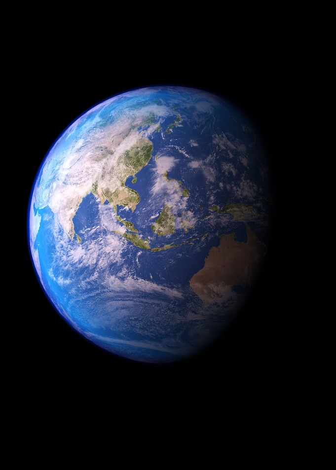 Earth Asia Australia View