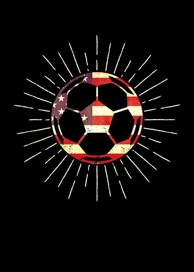 American Flag On Soccer