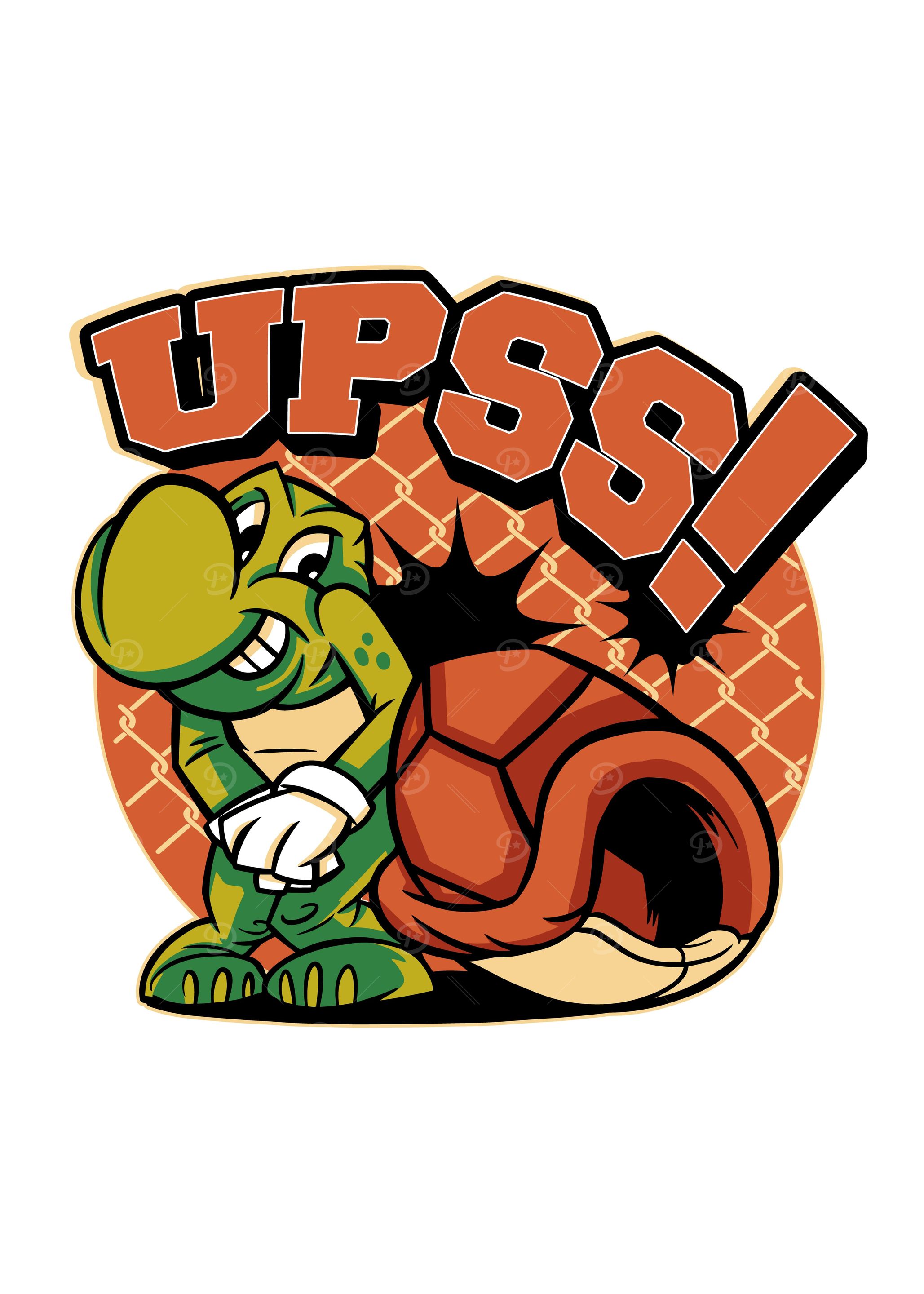 Funny naked turtle cartoon